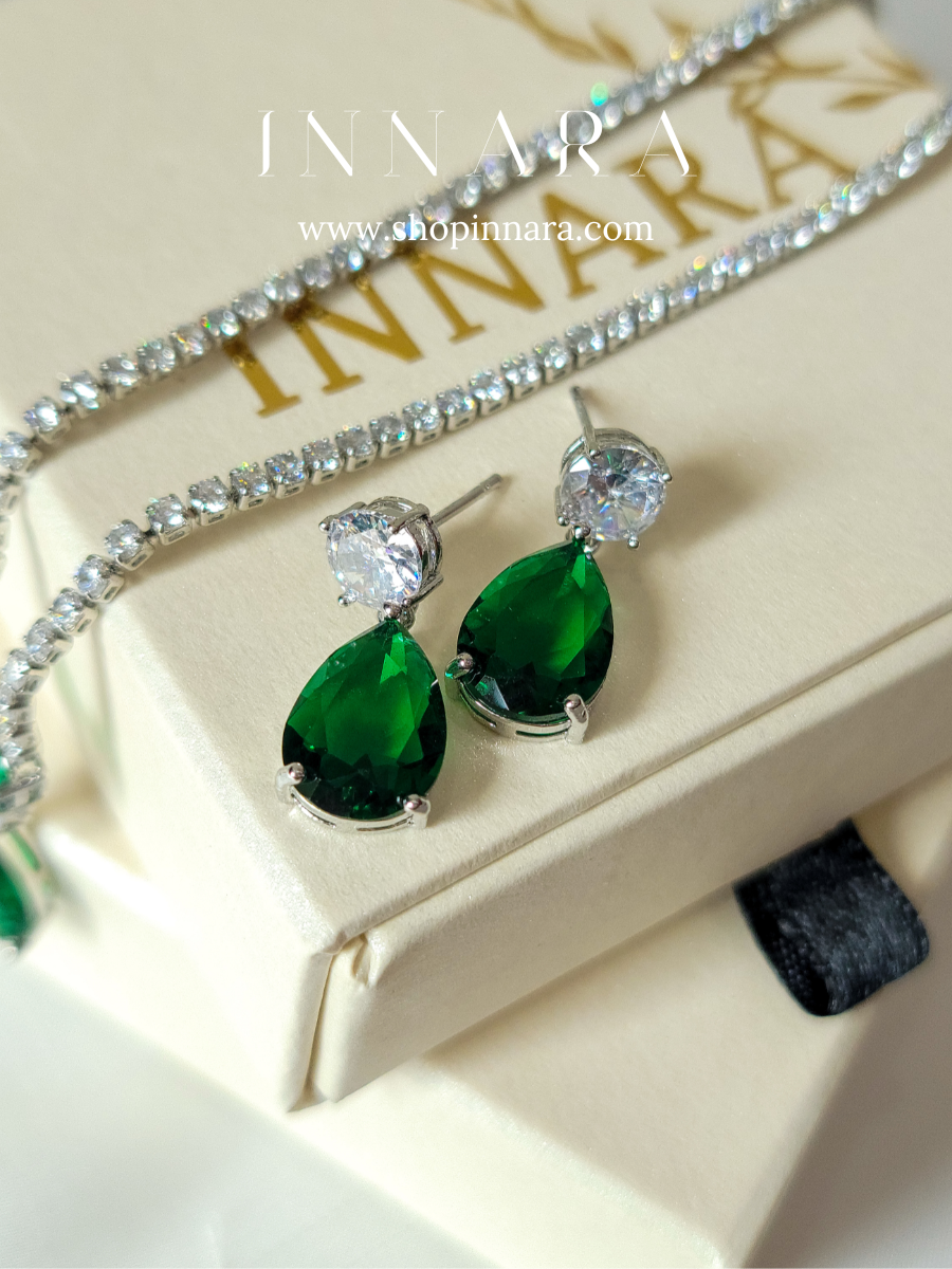 Emerald Twilight Teardrop Sparkle Set