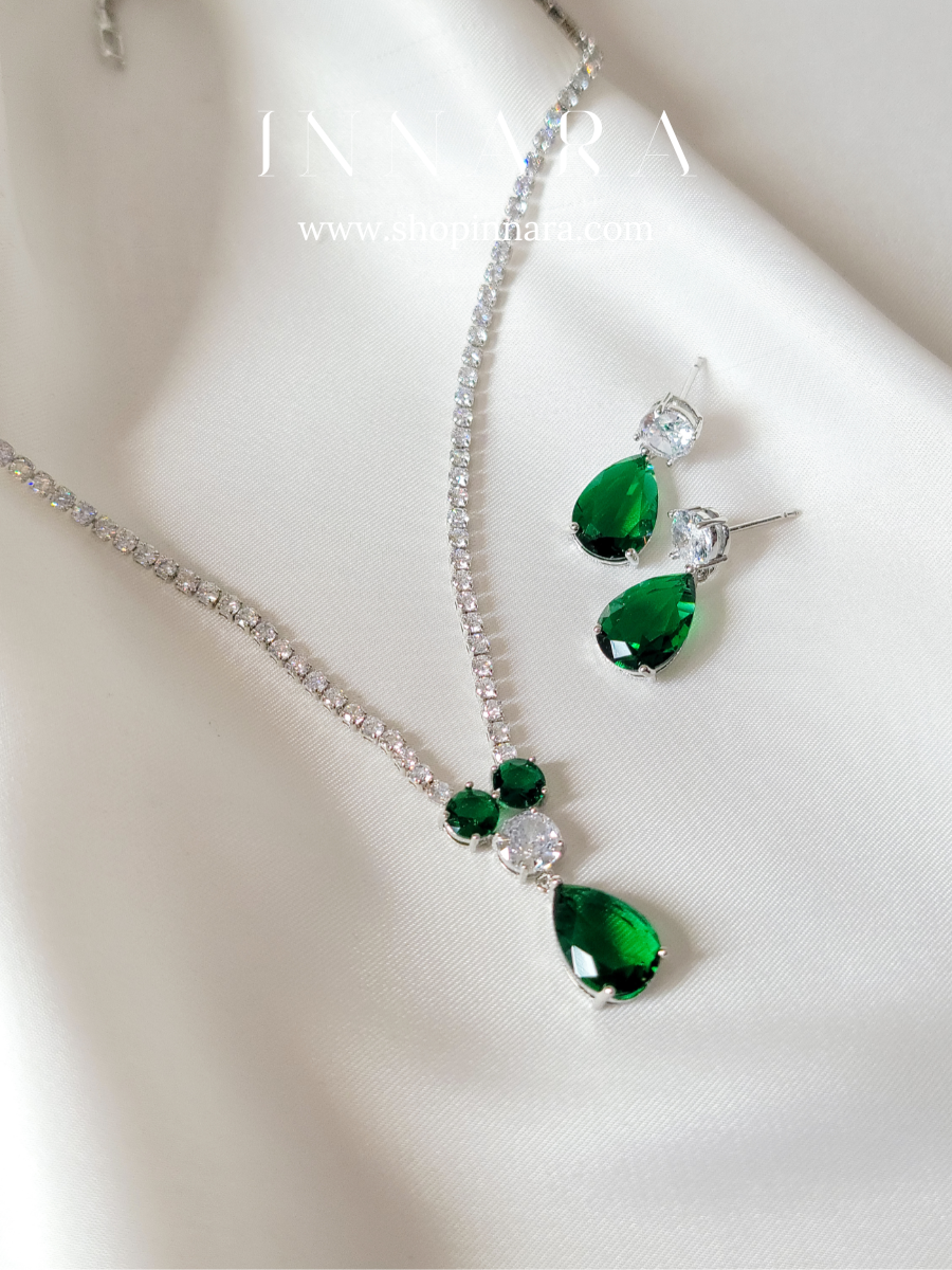 Emerald Twilight Teardrop Sparkle Set