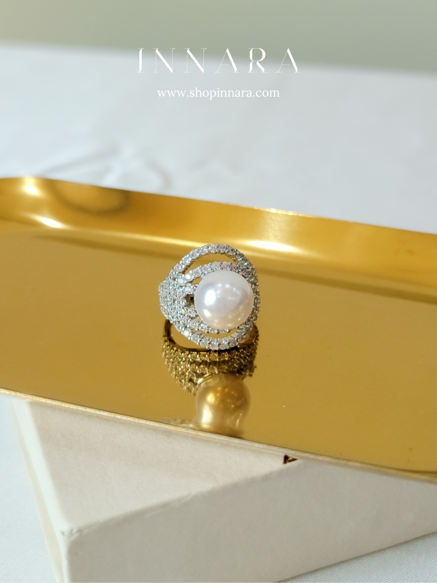 Aurora Pearl Ring (Adjustable)