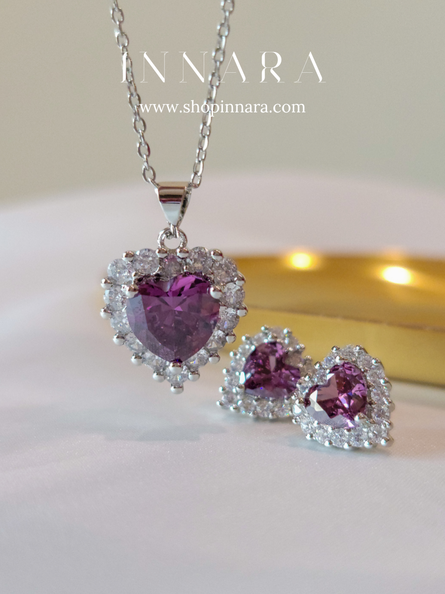 Violet Romance Pendant Set