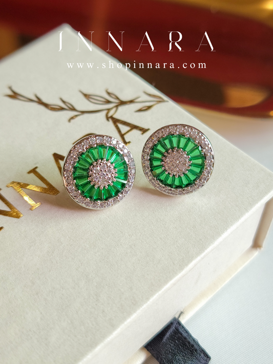 Enigmatic Emerald Studs