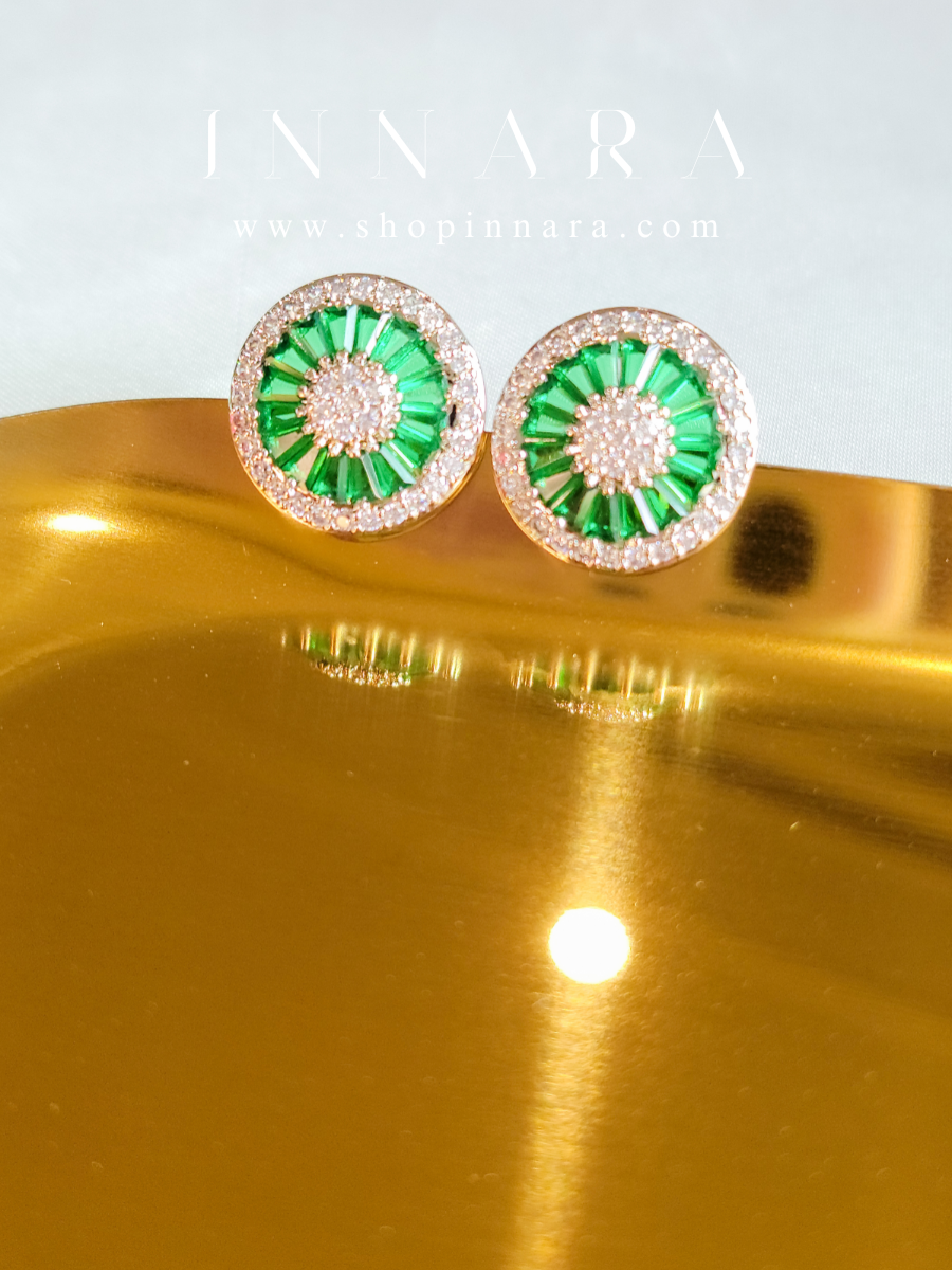 Enigmatic Emerald Studs