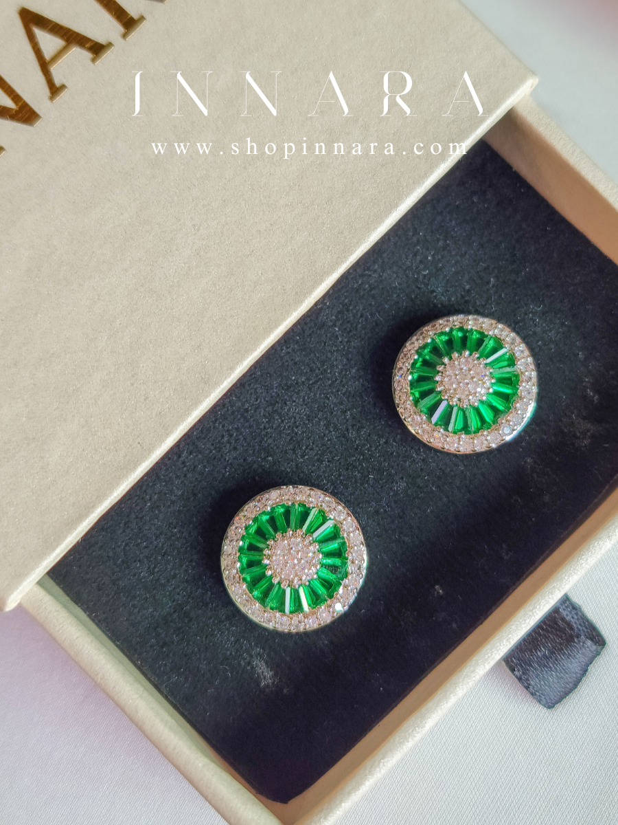 Enigmatic Emerald Studs