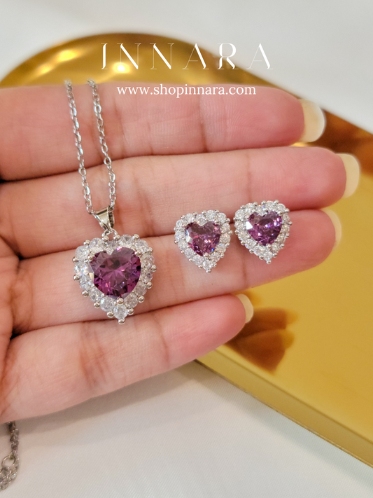 Violet Romance Pendant Set