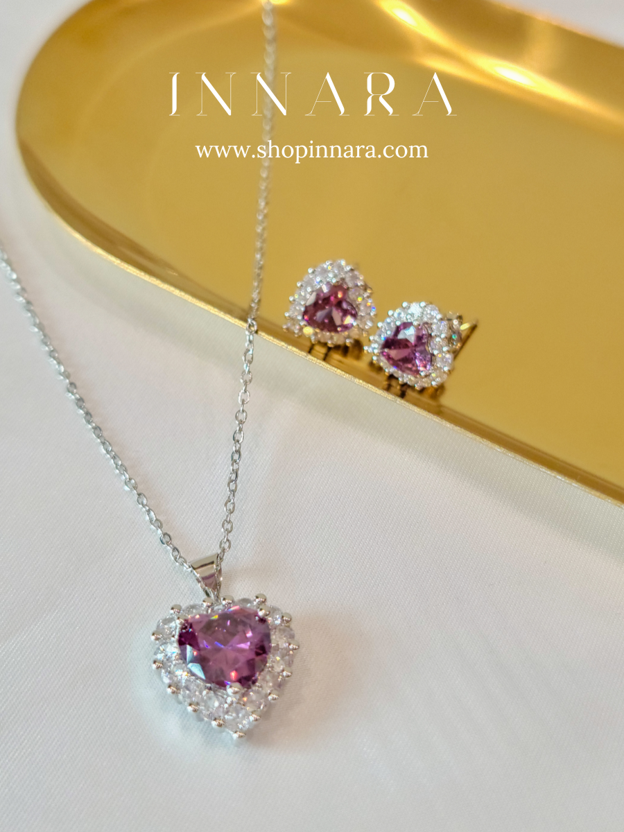 Violet Romance Pendant Set