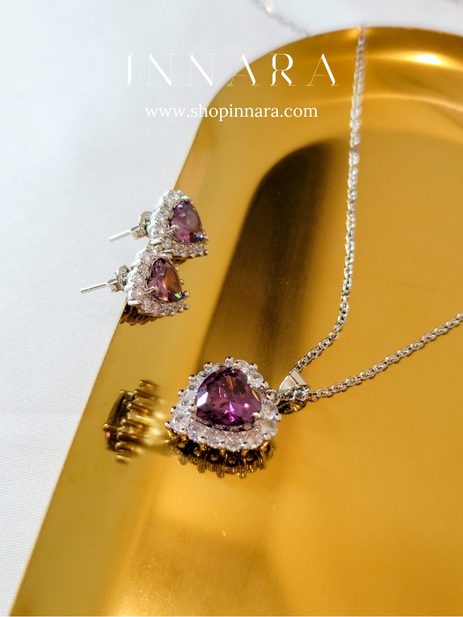 Violet Romance Pendant Set