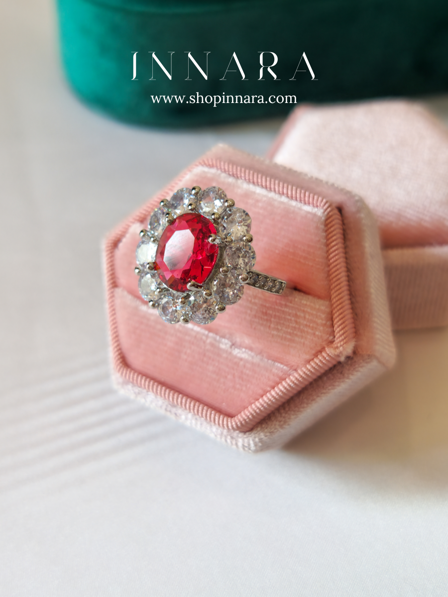 Fiery Blossom Ring (Adjustable)