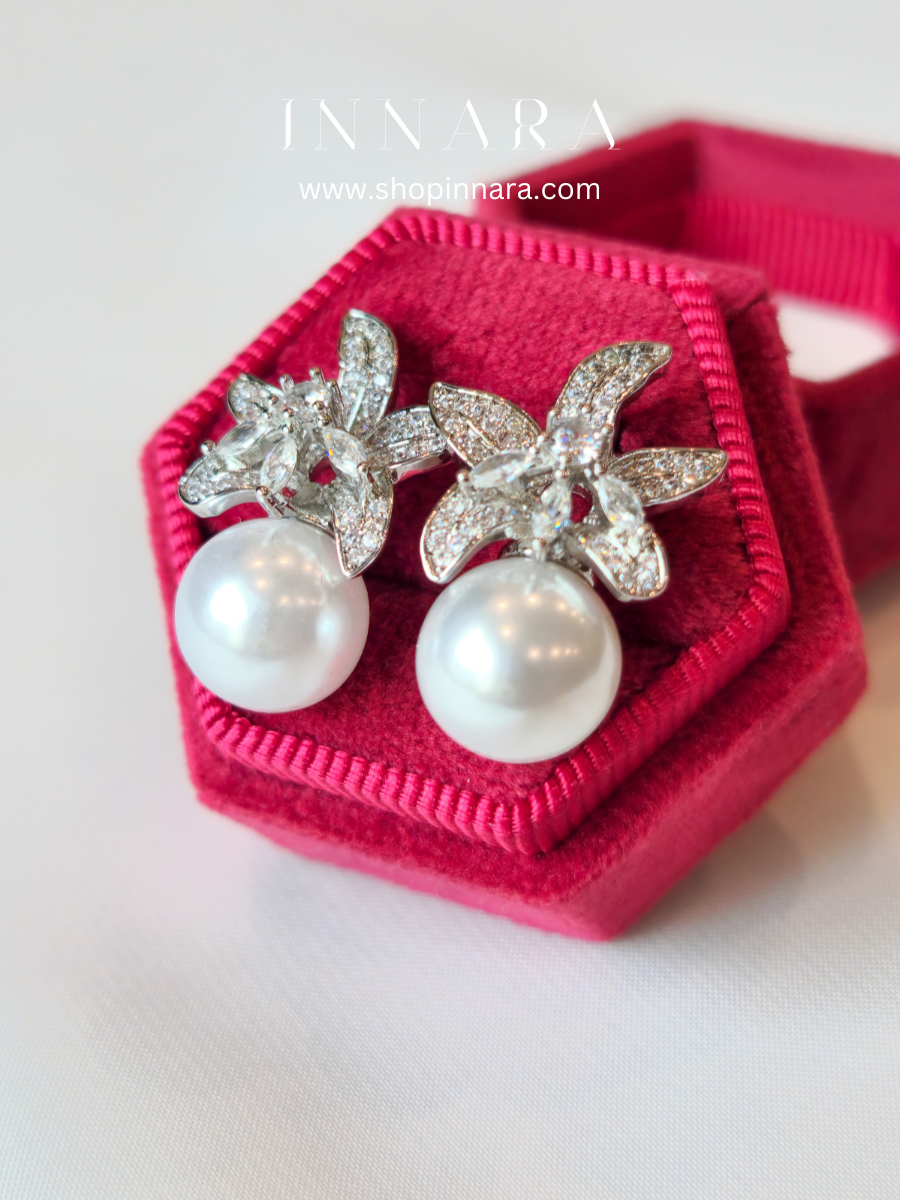 Radiant Flora Pearl Earrings