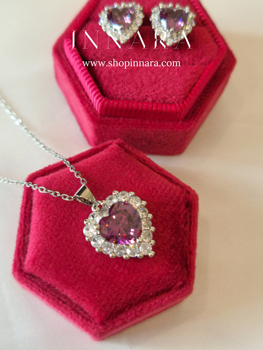 Violet Romance Pendant Set