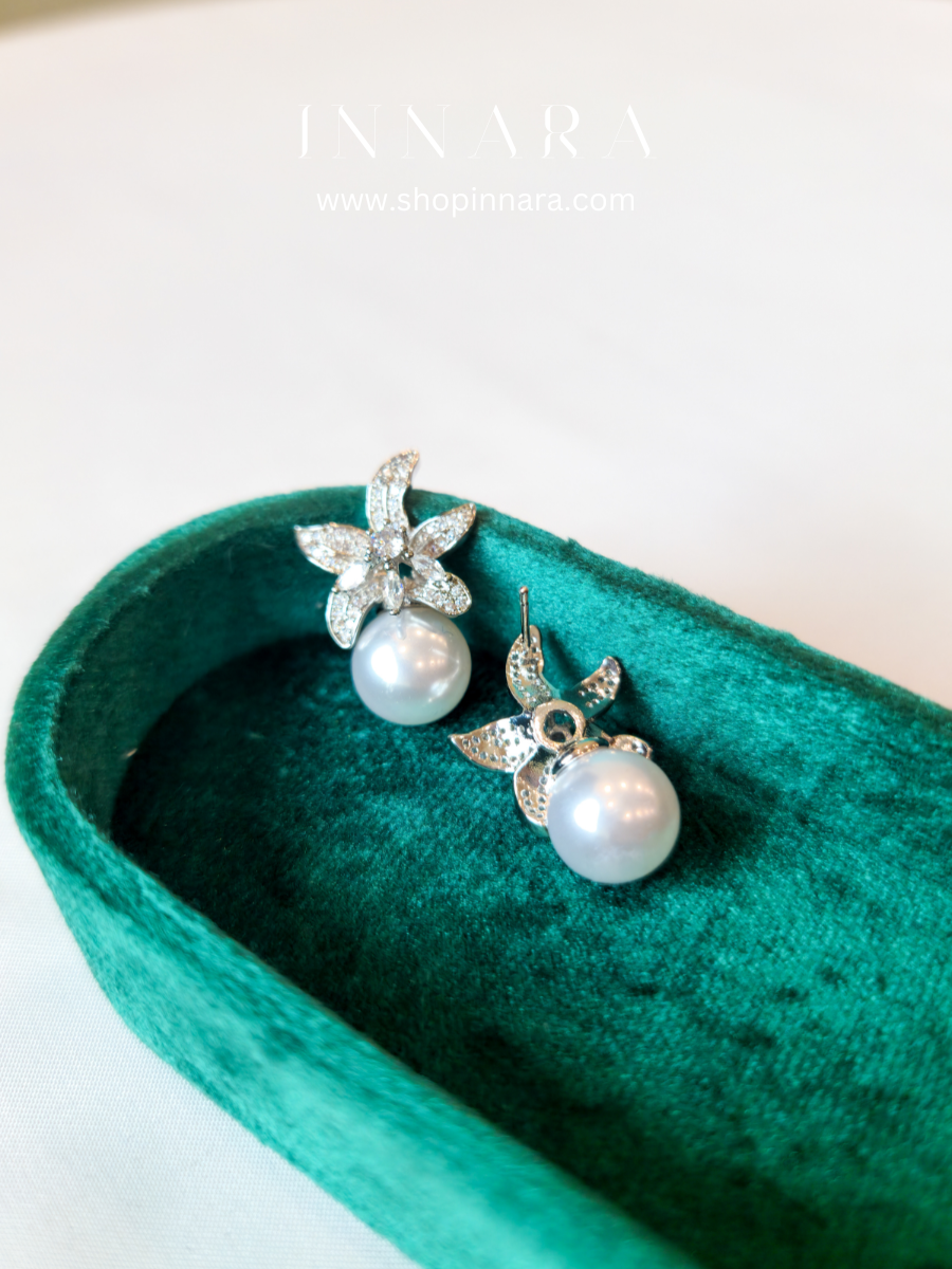 Radiant Flora Pearl Earrings