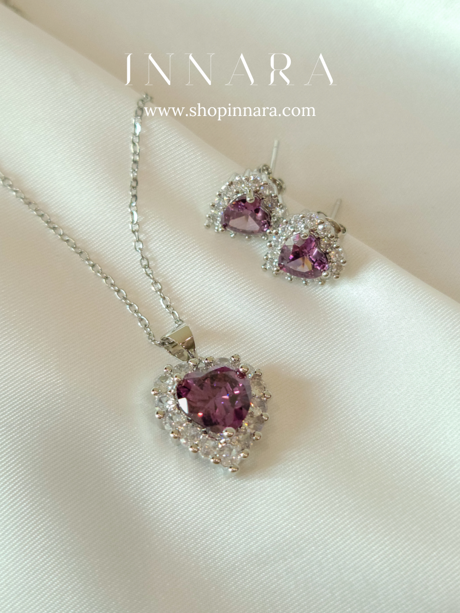 Violet Romance Pendant Set