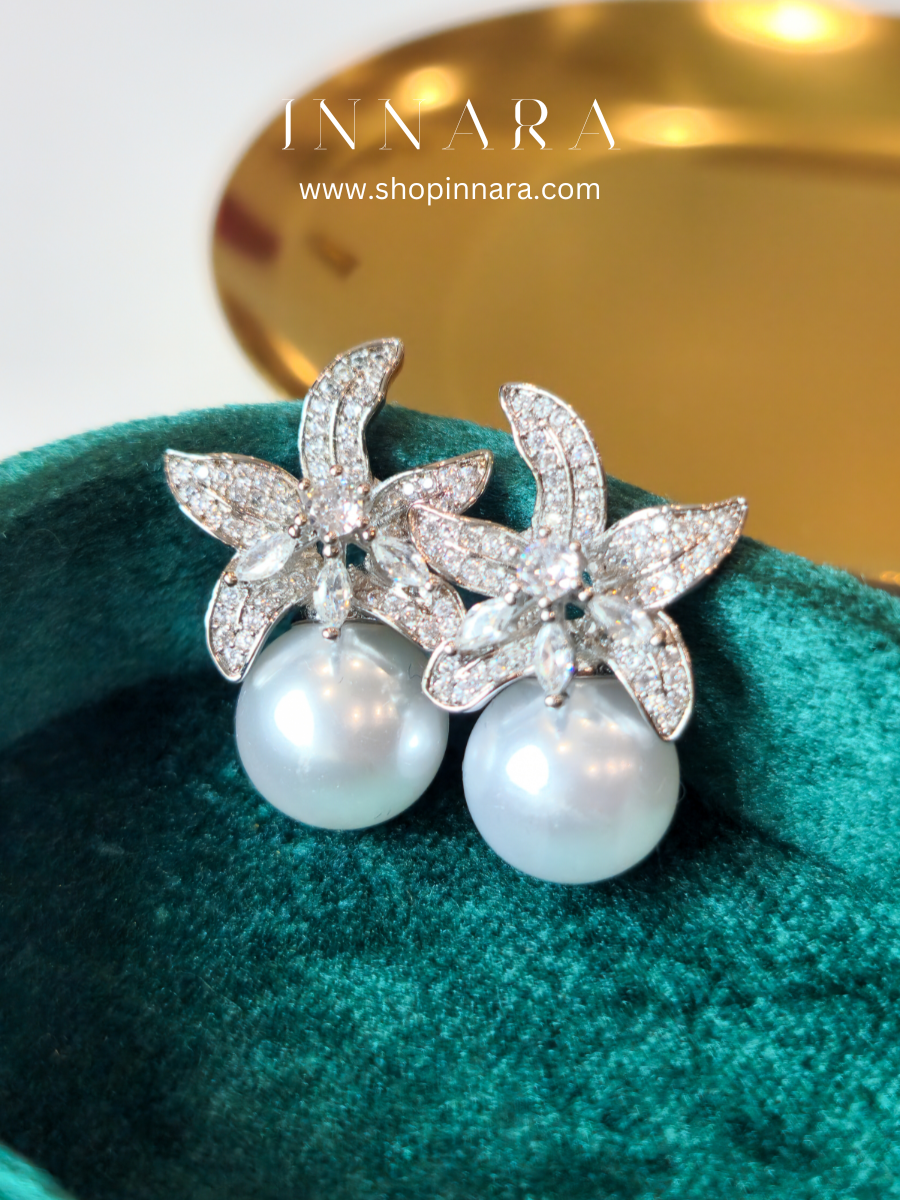 Radiant Flora Pearl Earrings