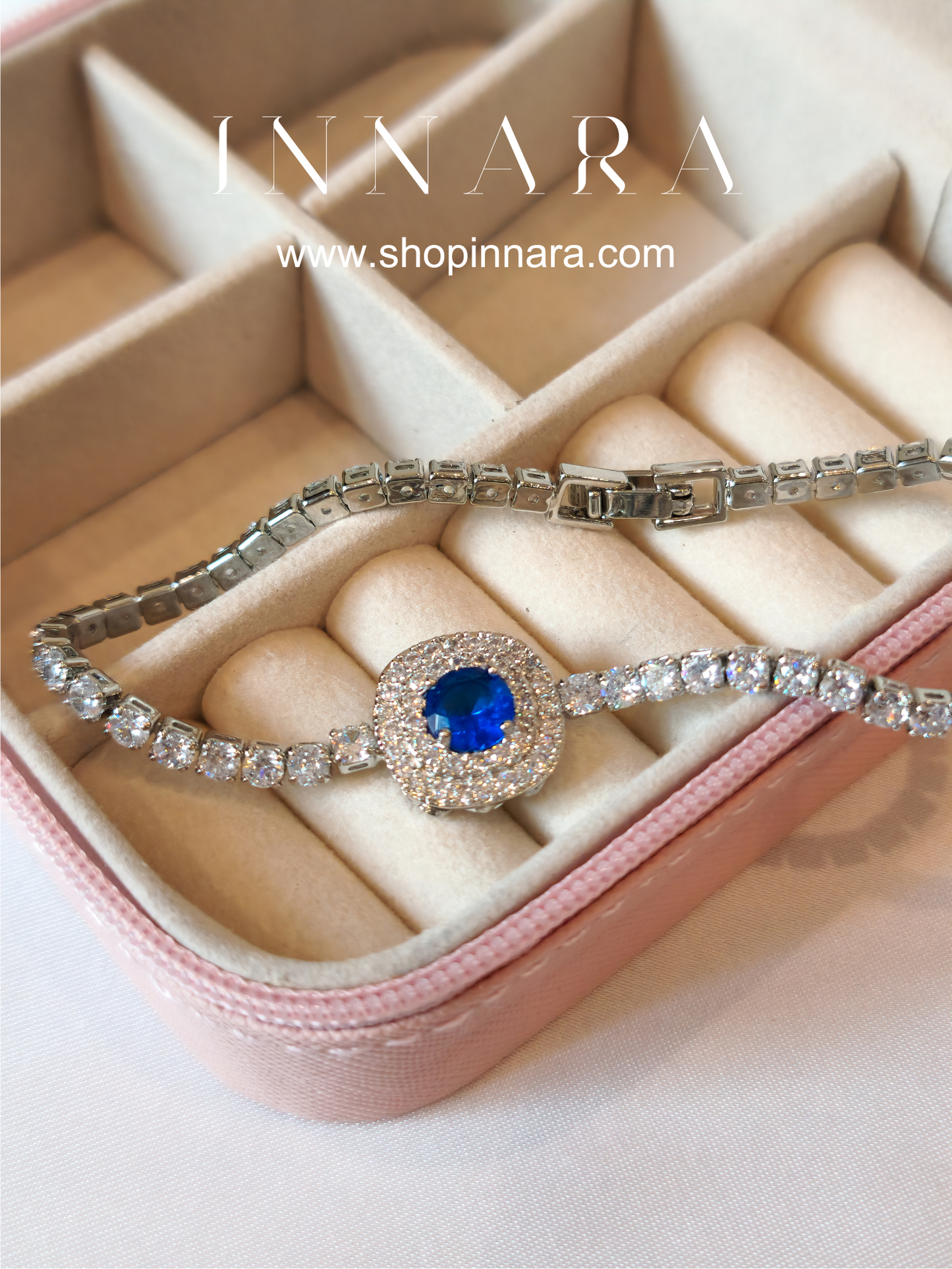 Blue Luxe CZ Chain Bracelet