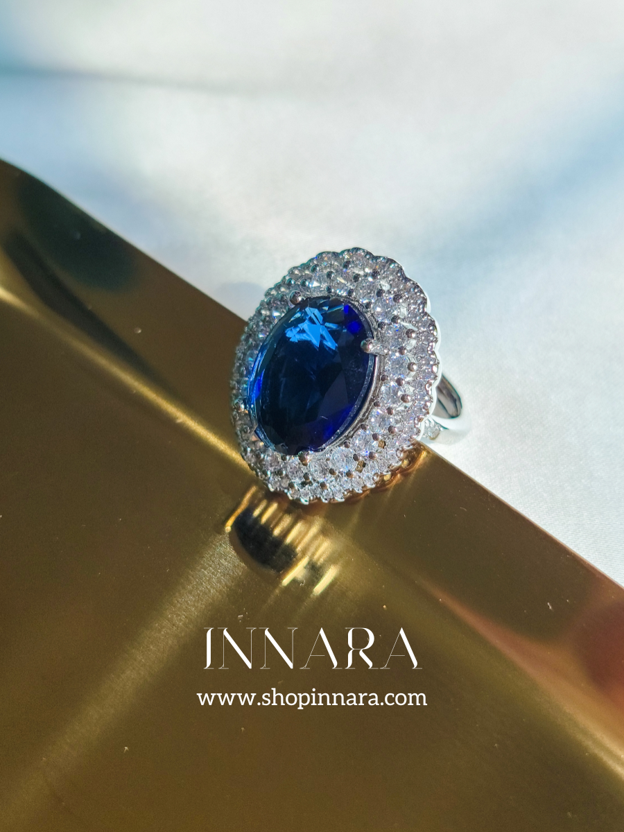 Blue Velvet Zirconia Ring (Adjustable)